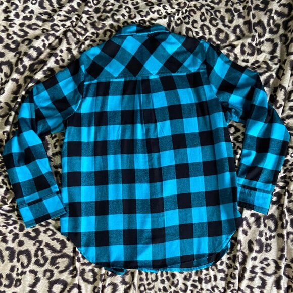 RICKI’s (Size M) Turquoise Plaid/Flannel Blouse - Picture 2 of 7